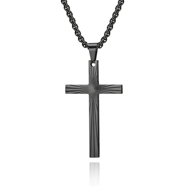Wholesale Stainless Steel Cross Pendant Necklace Unisex Minimalist Titanium Steel Jewelry Gift