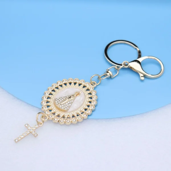 Wholesale Zinc Alloy Vintage Embossed Rose Gold Keychain Charm Keychain Key Ring Accessories Gift