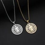 Wholesale Stainless Steel St Benedict Exorcism Pendant Necklace Religious Jewelry Men Women Unisex Cross Charm - Image 2