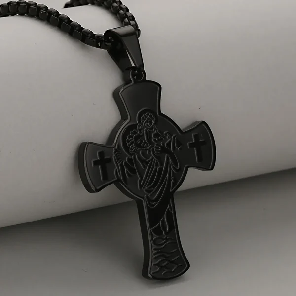 Wholesale Stainless Steel Cross Pendant Necklace Men Women Vintage Punk Jewelry DIY Accessories