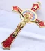 Catholic Crucifix Big Cross Pendant Metal Crafts for Home Wall Decor Engraved Angel Theme Living Room Hanging Ornaments 