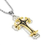 Best-selling God Men's Necklace Dripping Oil Cross Christianity Catholic Fashion Belief Zinc Alloy Jewelry