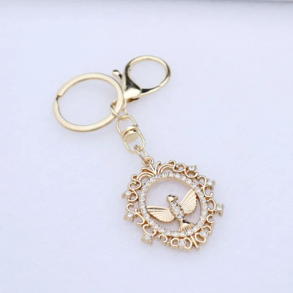 Wholesale Zinc Alloy Vintage Embossed Rose Gold Keychain Charm Keychain Key Ring Accessories Gift