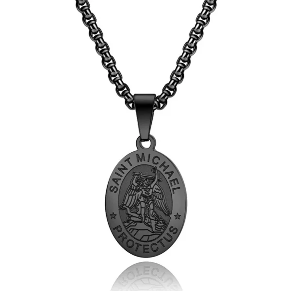 Stainless Steel St Michael Archangel Pendant Necklace Men Religious Jewelry Wholesale Dropshipping