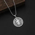 Wholesale Stainless Steel St Benedict Exorcism Pendant Necklace Religious Jewelry Men Women Unisex Cross Charm - Image 3